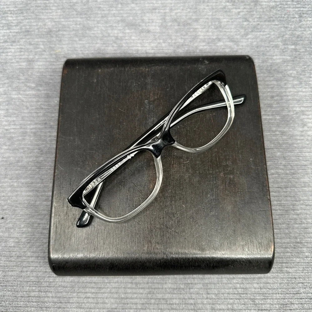 DKNY DY 4662 3670 Black Clear Cat Eye Y2K Eyeglass Frames 52-16-140 Womens